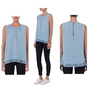 NWT French Connection Dream Blue Lace Trim Tie Side Too